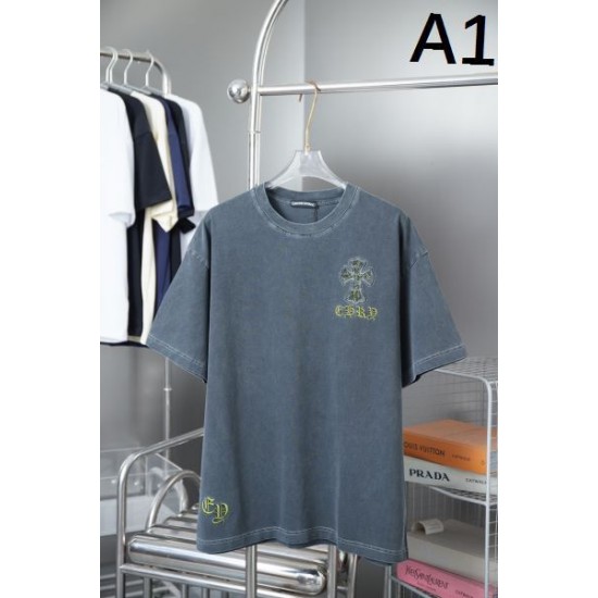 2025SS CHROME HEARTS クロムハーツ トレンドアイコン刺繍 半袖Tシャツ ユニセックスモデル