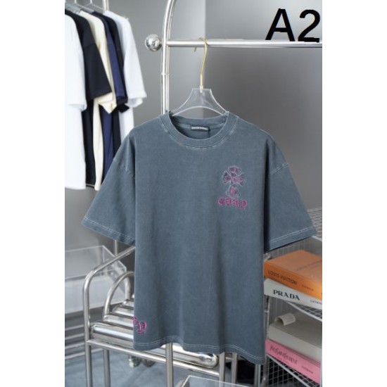 2025SS CHROME HEARTS クロムハーツ トレンドアイコン刺繍 半袖Tシャツ ユニセックスモデル