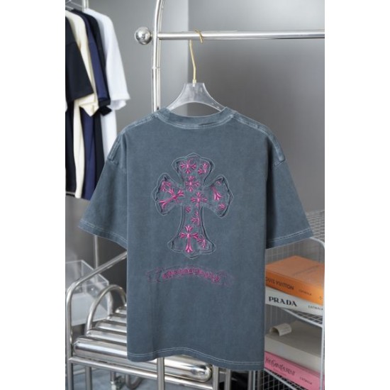 2025SS CHROME HEARTS クロムハーツ トレンドアイコン刺繍 半袖Tシャツ ユニセックスモデル