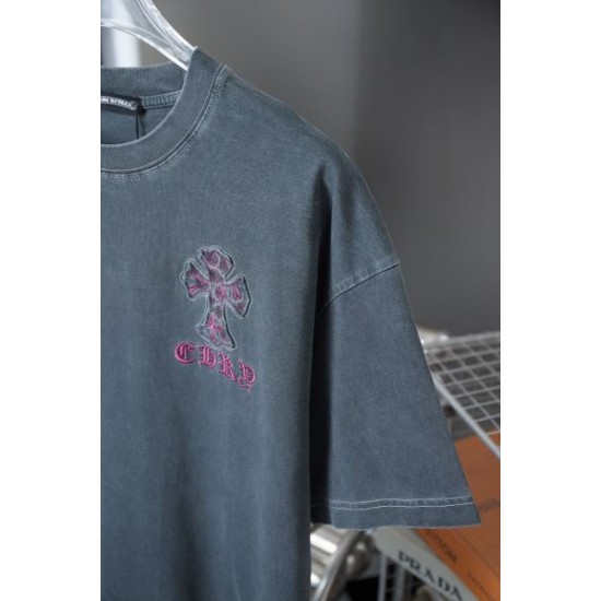2025SS CHROME HEARTS クロムハーツ トレンドアイコン刺繍 半袖Tシャツ ユニセックスモデル