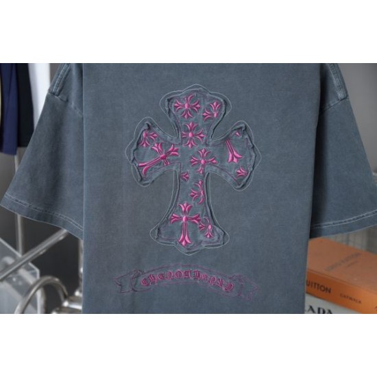 2025SS CHROME HEARTS クロムハーツ トレンドアイコン刺繍 半袖Tシャツ ユニセックスモデル