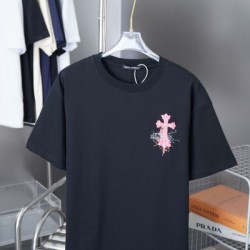2025SS CHROME HEARTS クロムハーツ モノトーンクロスロゴ 半袖Tシャツ 人気再燃アイテム