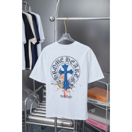 2025SS CHROME HEARTS クロムハーツ モノトーンクロスロゴ 半袖Tシャツ 人気再燃アイテム