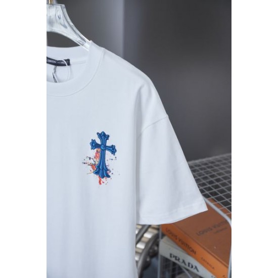 2025SS CHROME HEARTS クロムハーツ モノトーンクロスロゴ 半袖Tシャツ 人気再燃アイテム