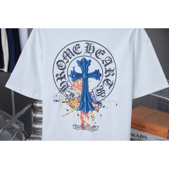 2025SS CHROME HEARTS クロムハーツ モノトーンクロスロゴ 半袖Tシャツ 人気再燃アイテム
