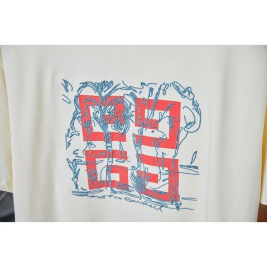 2025SS GIVENCHY ジバンシィ ロゴ刺繍入り 半袖Tシャツ シンプルながら存在感抜群