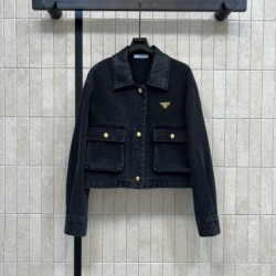 PRADA プラダ デニムジャケット 2025秋冬新作 着回し力抜群のシンプルデザイン